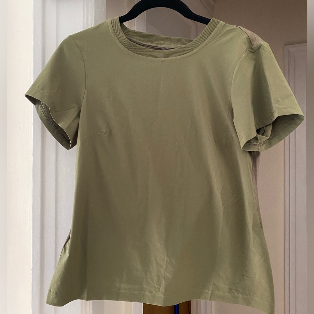 Eddie Bauer Mixed Media Cropped Crewneck Tee - XS